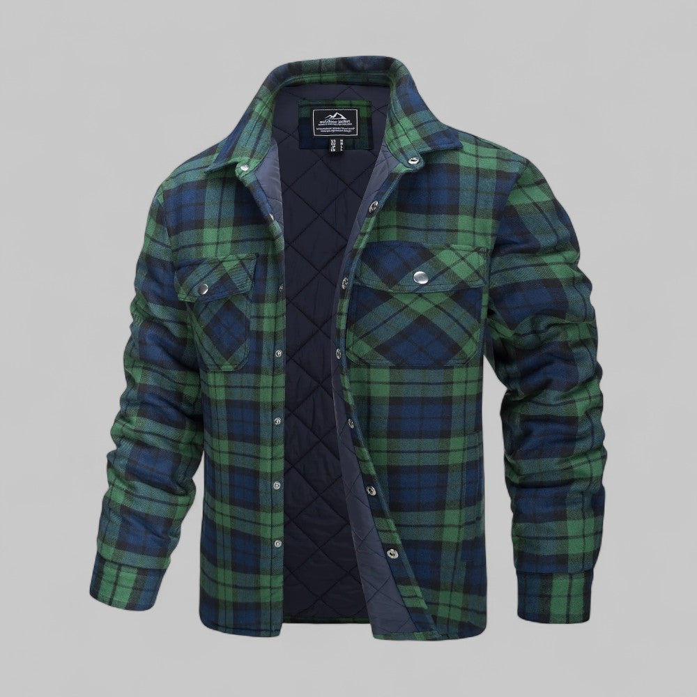 Toby | Men's Classic Plaid Quilted Shirt Jacket