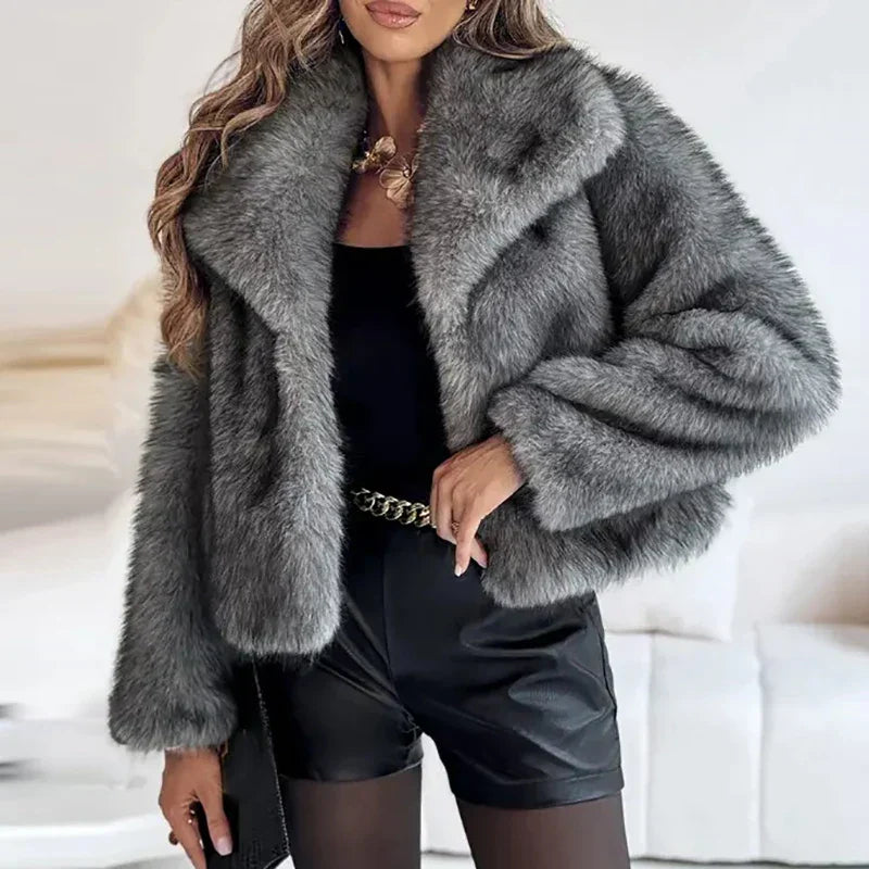 Hannah | Women's Chic Cropped Faux Fur Jacket