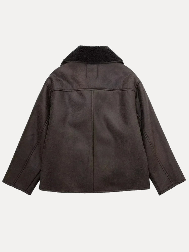Marlowe | Women's Oversized Faux Leather Winter Jacket
