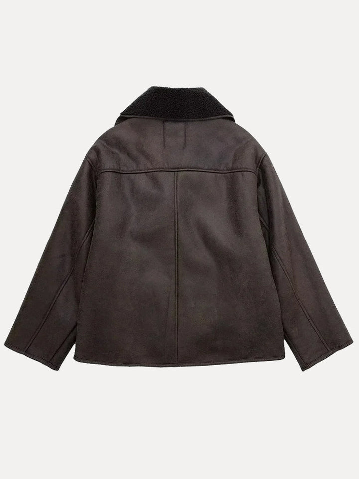 Marlowe | Women's Oversized Faux Leather Winter Jacket