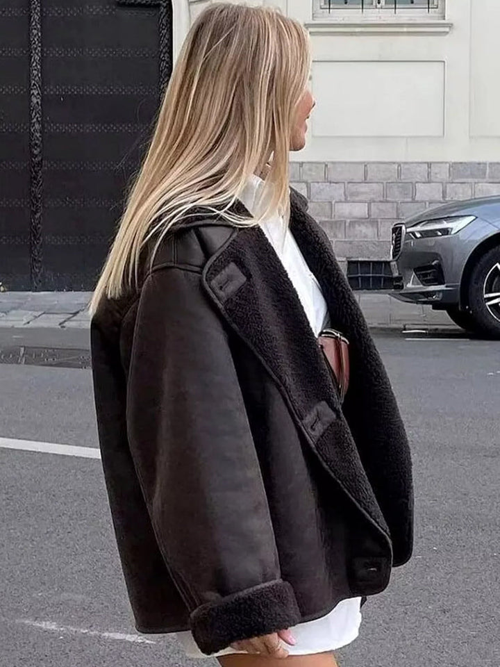 Marlowe | Women's Oversized Faux Leather Winter Jacket