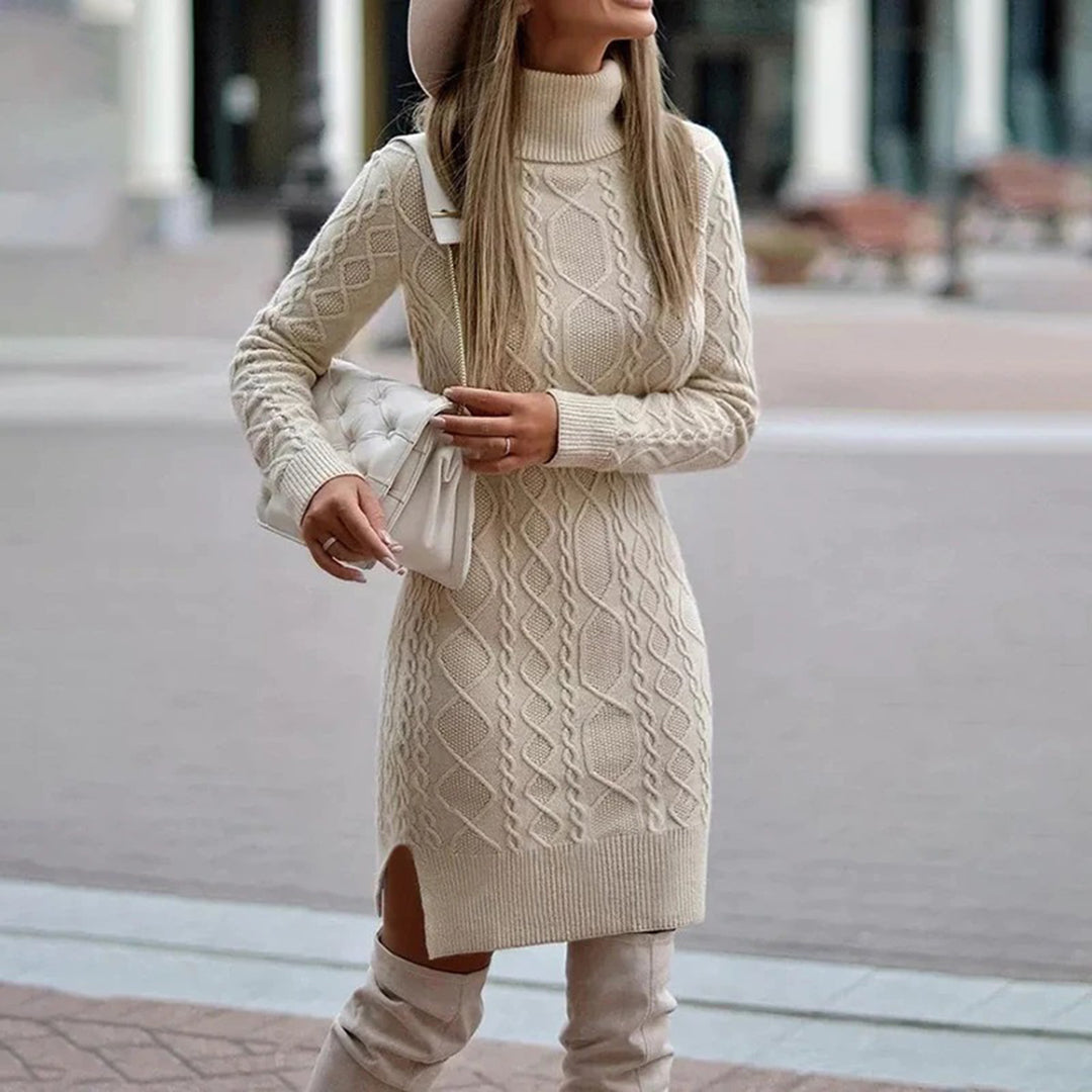Joan | Women's Cozy Cable Knit Sweater Dress