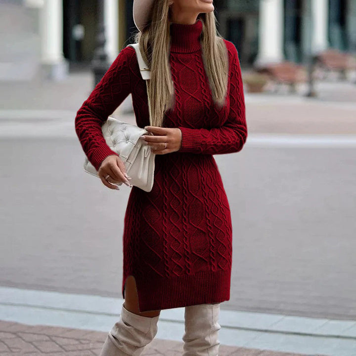Joan | Women's Cozy Cable Knit Sweater Dress