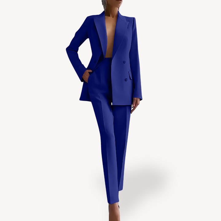 Helena | Women's Double-Breasted Blazer & Pencil Pant Suit Set