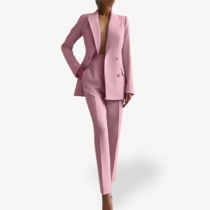 Helena | Women's Double-Breasted Blazer & Pencil Pant Suit Set