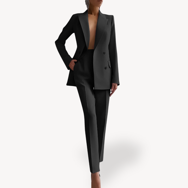 Helena | Women's Double-Breasted Blazer & Pencil Pant Suit Set