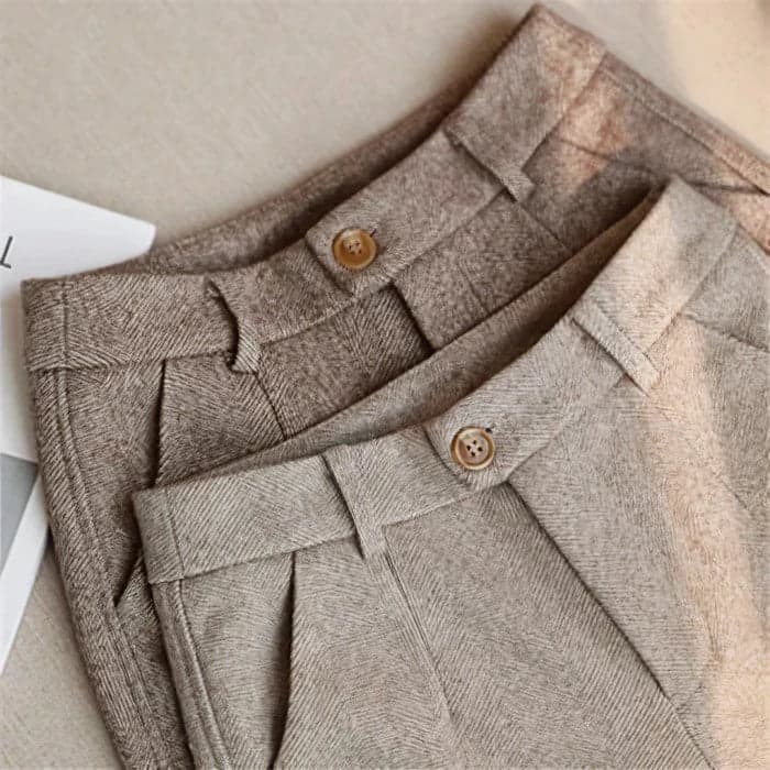 Elton | Men's Tailored Herringbone Wool Trousers