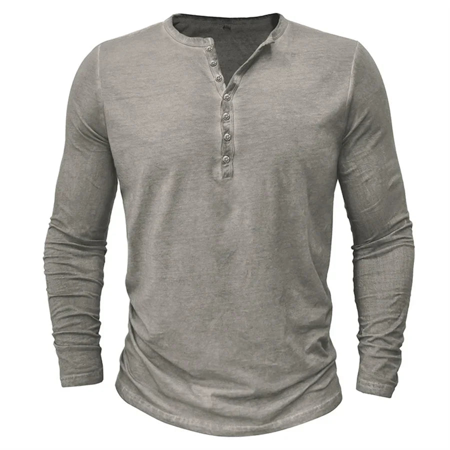 Cooper | Men's Casual Slim-Fit Cotton Henley Shirt