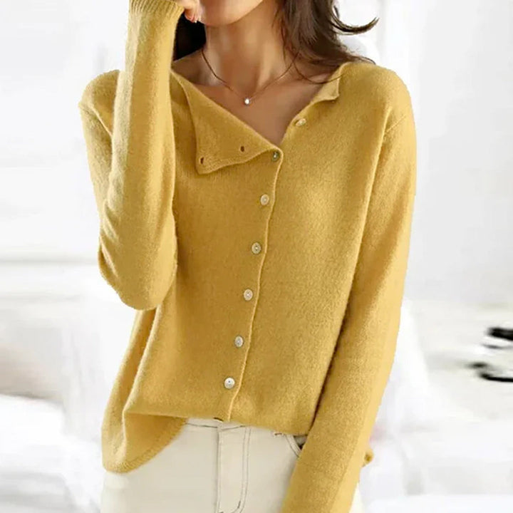June | Women's Elegant Asymmetric Button Front Cardigan