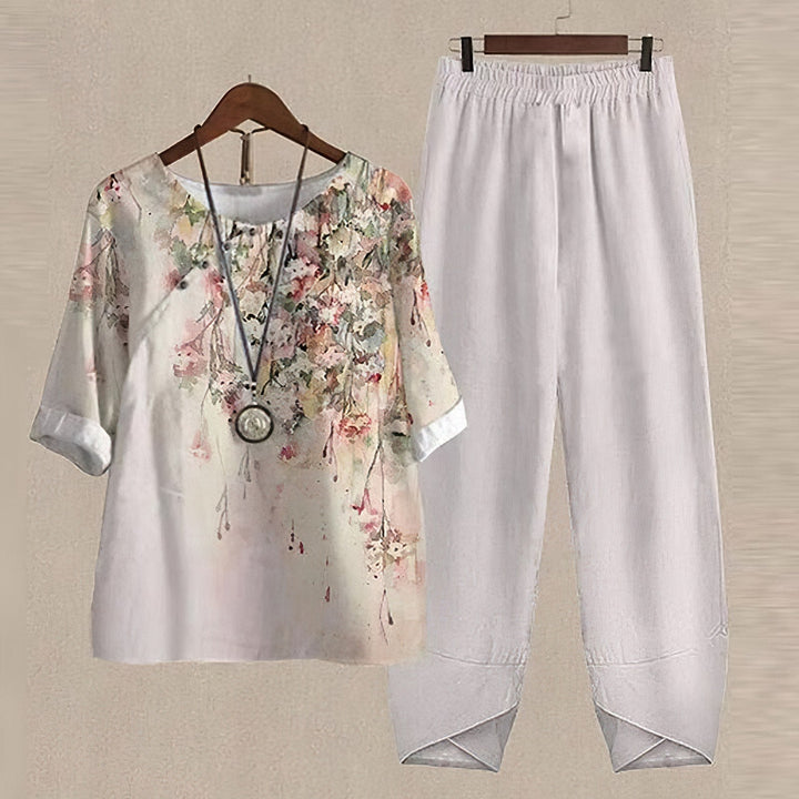 Adeline | Women's Chic Summer Button-Down & Palazzo Pant Set
