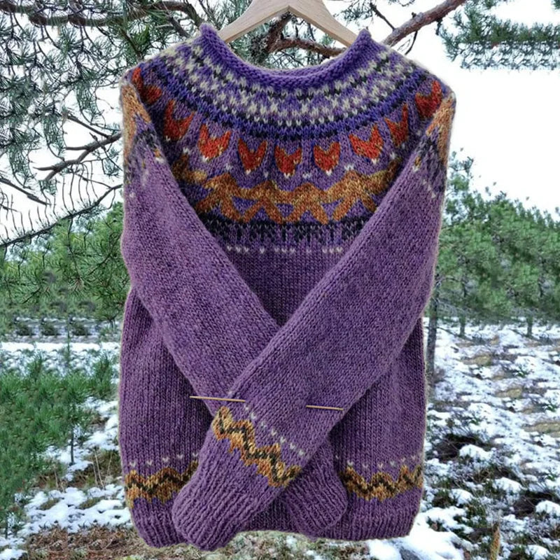 Tamara | Women's Vintage Geometric Knit Sweater