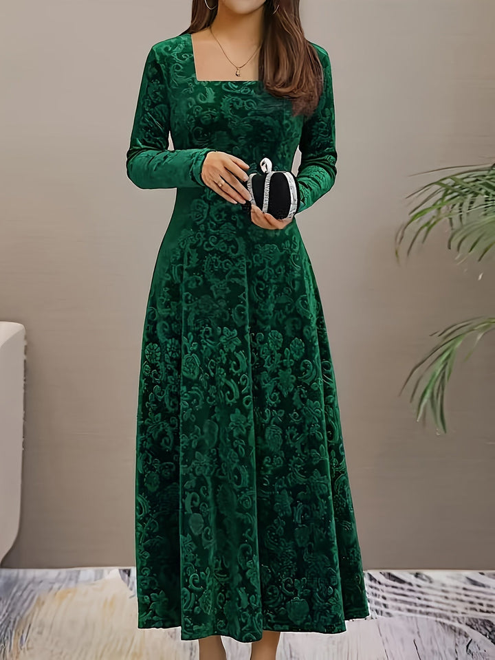 Adelaide | Women's Embroidered Velvet Maxi Dress