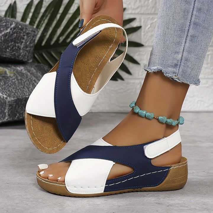 Kayla | Women's Color-Block Slingback Wedge Sandals