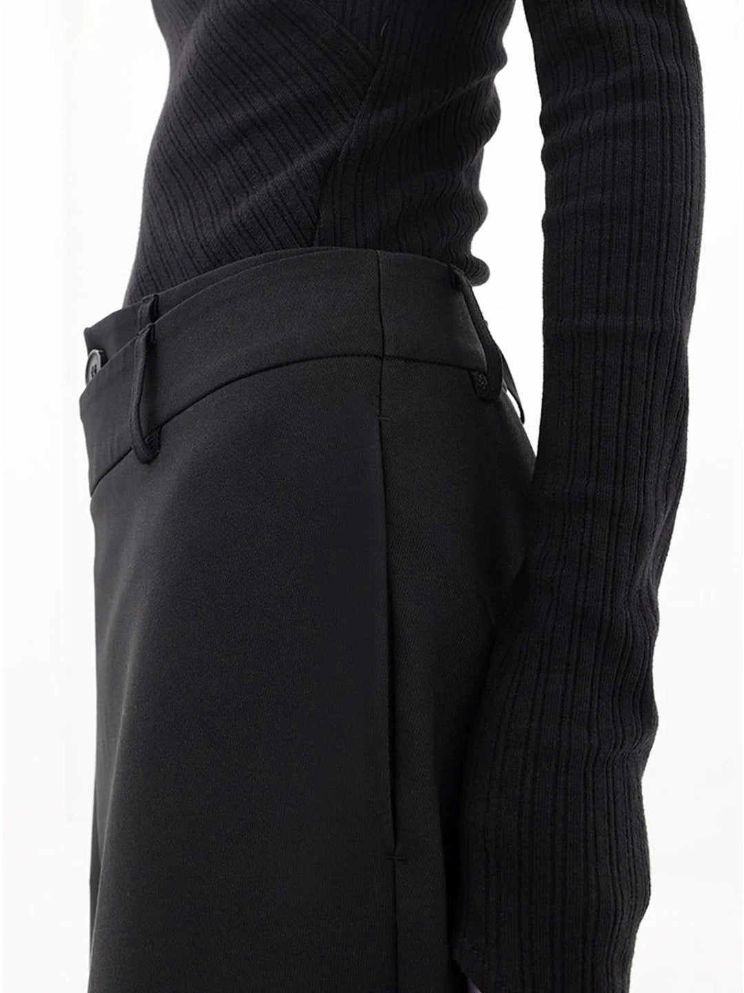 Lilac | Women's Wide Leg Asymmetric Wrap Trousers with Overlay