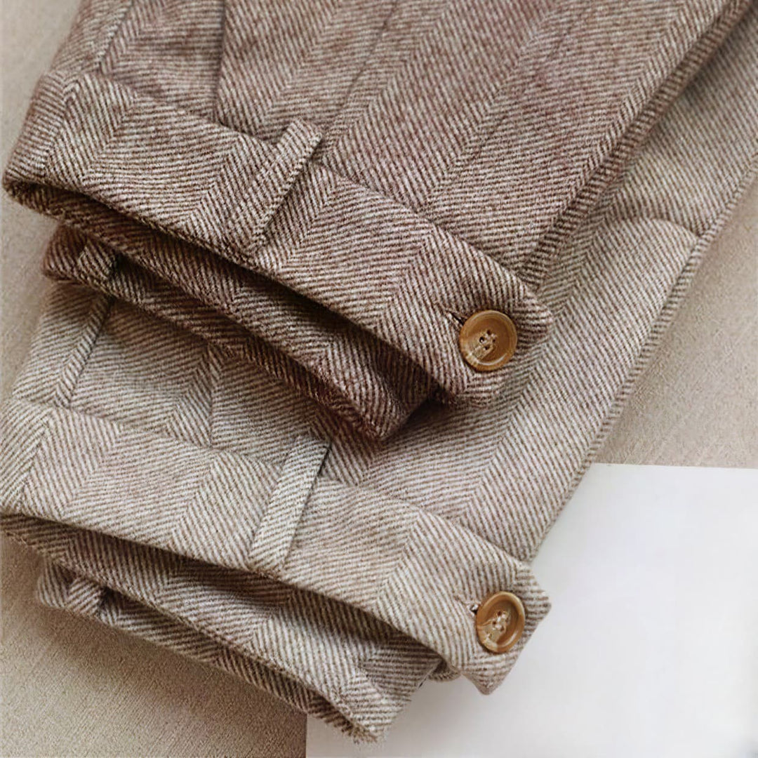 Elton | Men's Tailored Herringbone Wool Trousers