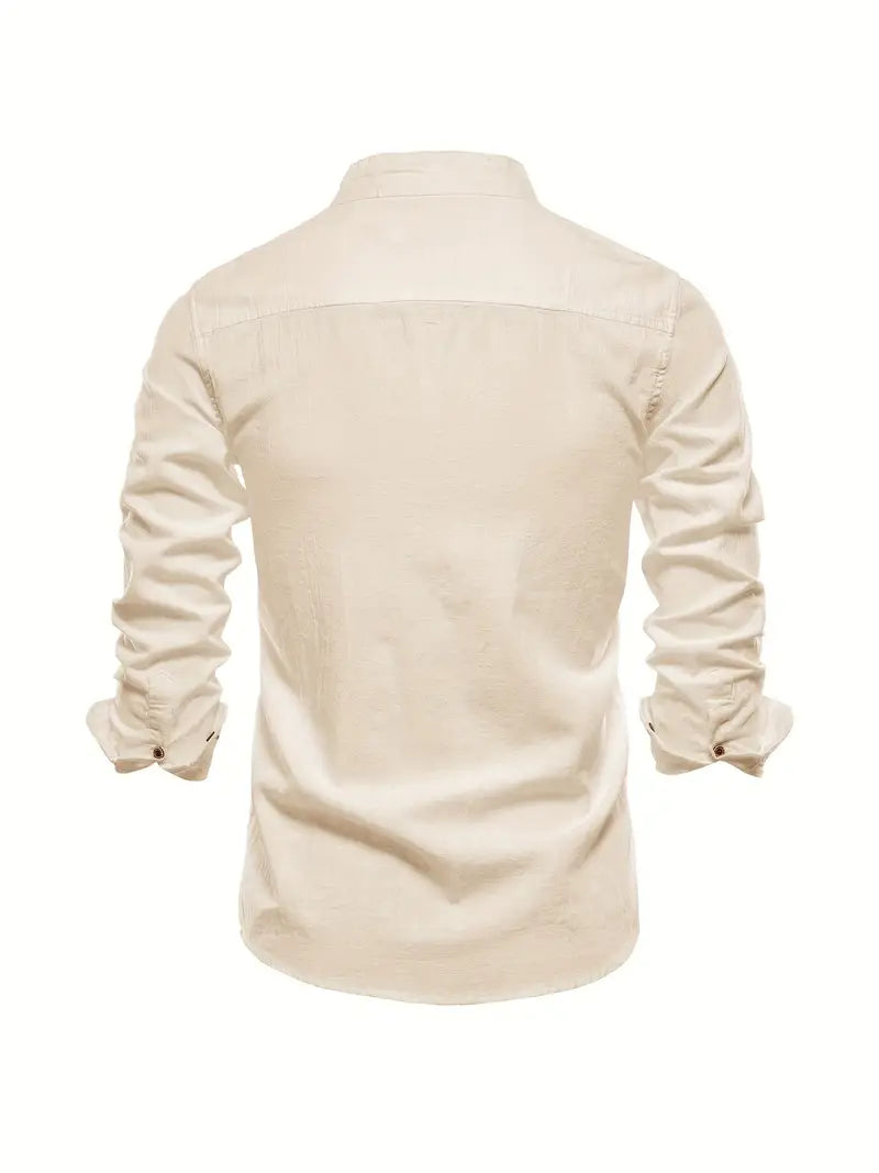 Henry | Men's Mandarin Collar Button-Down Shirt