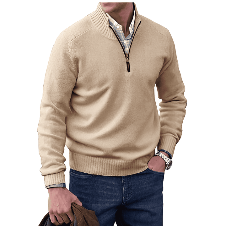 Ellis | Men's Warm Wool-Blend Quarter-Zip Pullover Sweater