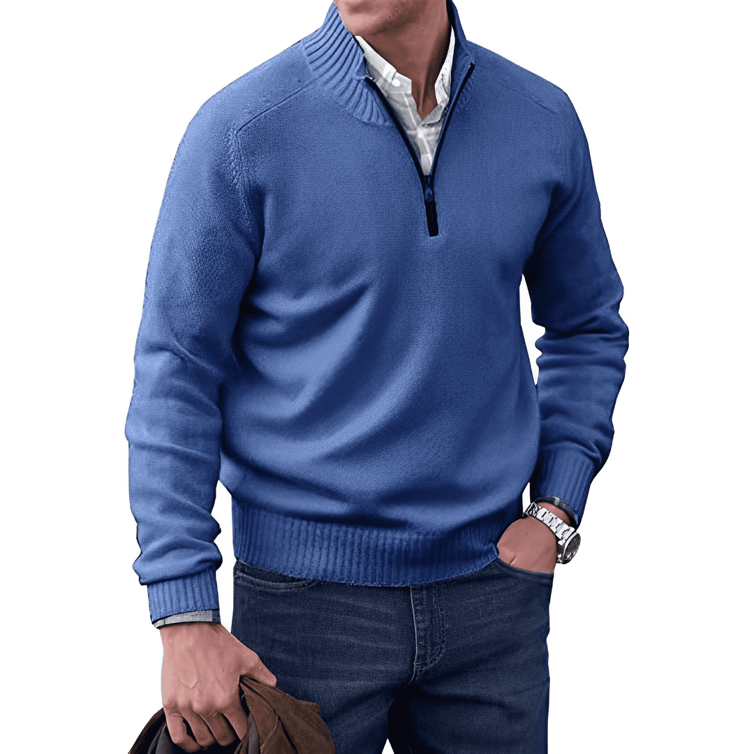 Ellis | Men's Warm Wool-Blend Quarter-Zip Pullover Sweater
