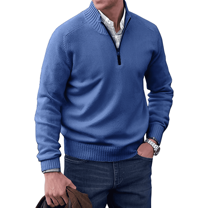 Ellis | Men's Warm Wool-Blend Quarter-Zip Pullover Sweater