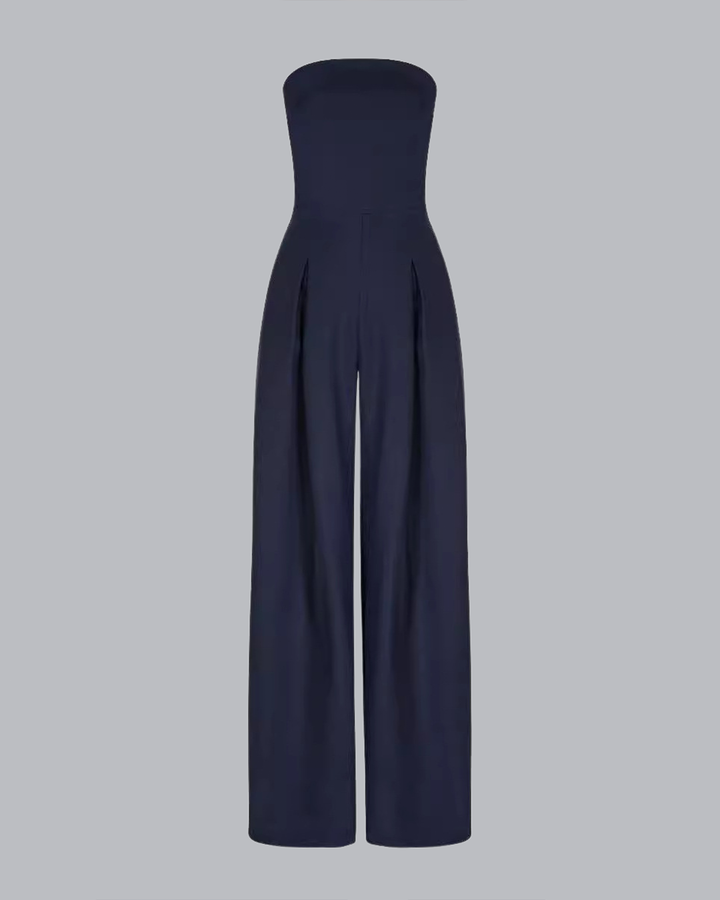 Klea | Women's Strapless Wide Leg Jumpsuit with Pockets