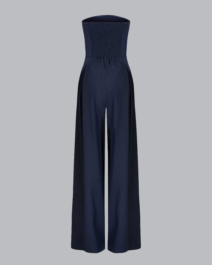 Klea | Women's Strapless Wide Leg Jumpsuit with Pockets