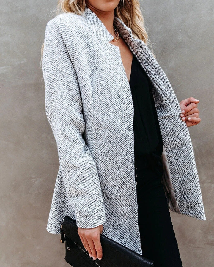 Claire | Women's Tailored Open-Front Wool Overcoat