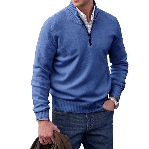 Jacob | Men's Cozy Quarter-Zip Mock Neck Sweater