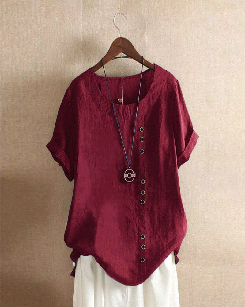 Suvi | Women's Casual Tunic-Style Linen Blouse
