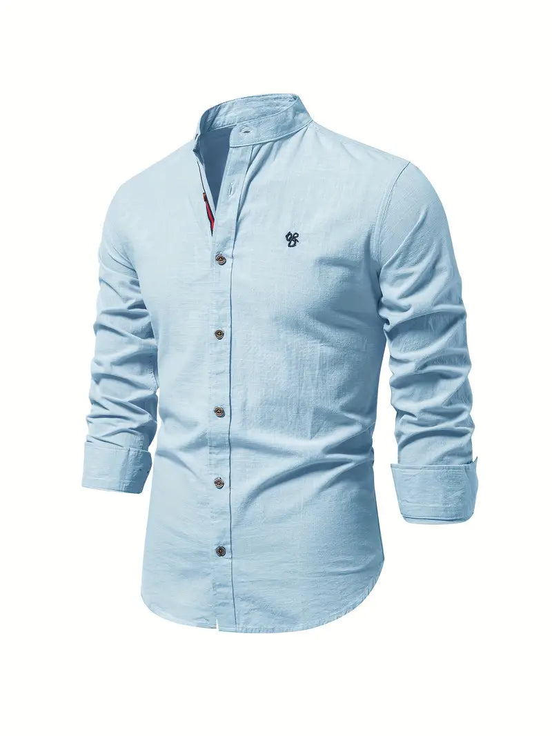 Henry | Men's Mandarin Collar Button-Down Shirt