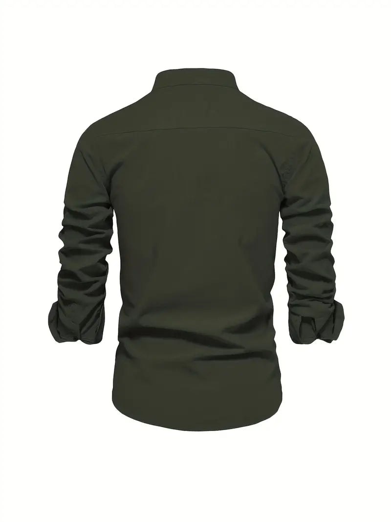 Henry | Men's Mandarin Collar Button-Down Shirt