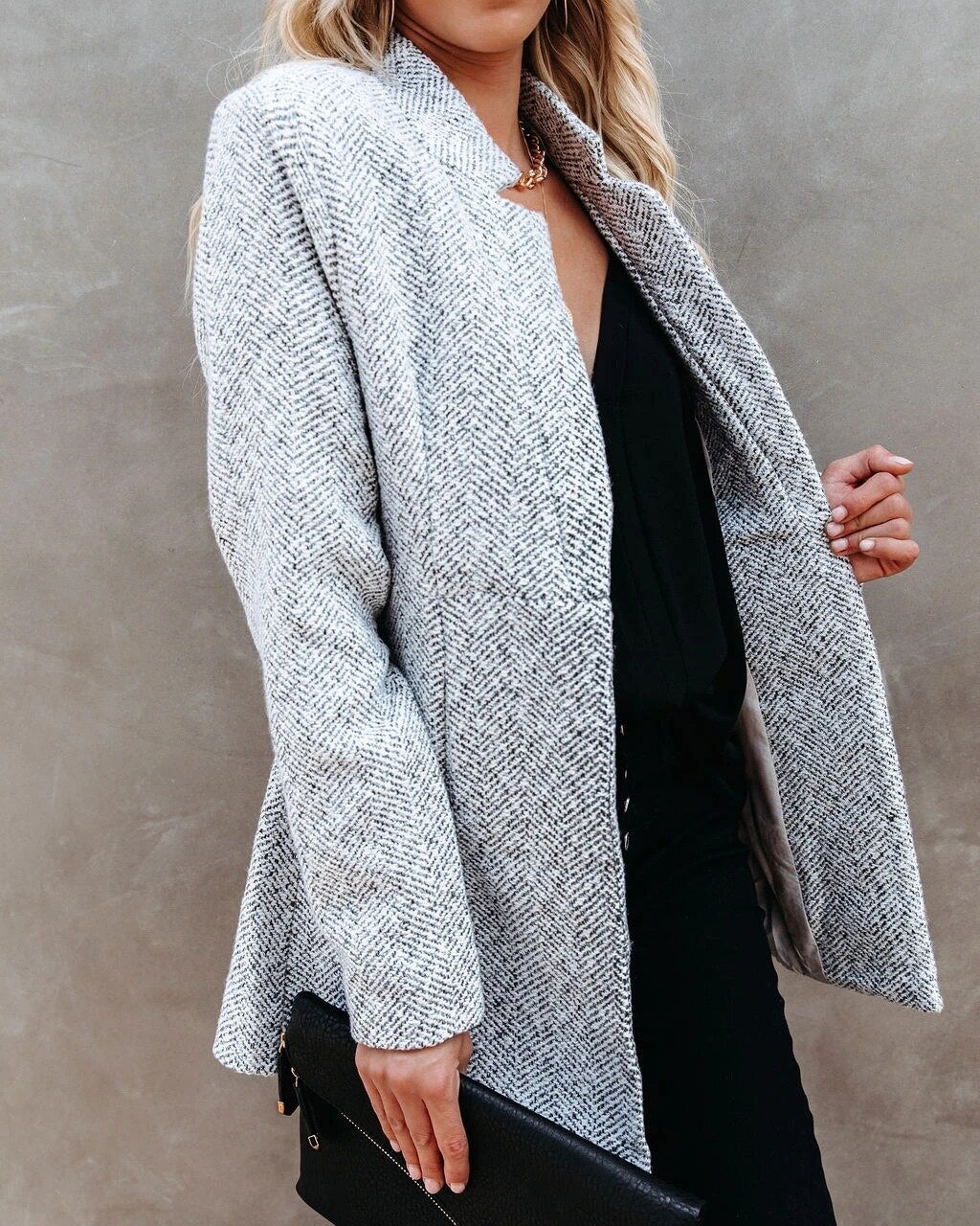 Claire | Women's Tailored Open-Front Wool Overcoat