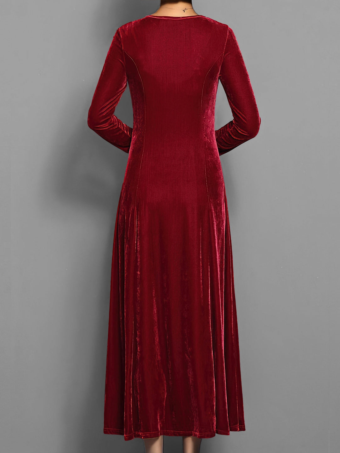 Valerie | Women's Elegant Long Sleeve Velvet Maxi Dress