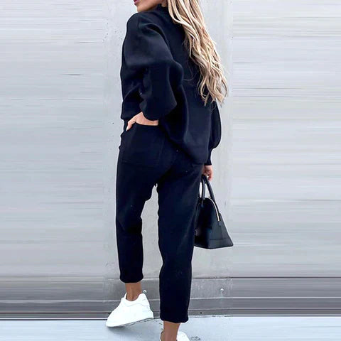 Lola | Women's Chic Balloon Sleeve Knit Tracksuit Set