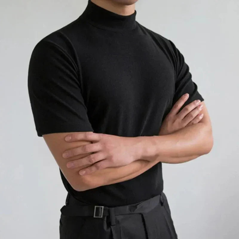 Jojo | Men's Slim Fit Mock Neck Short Sleeve T Shirt