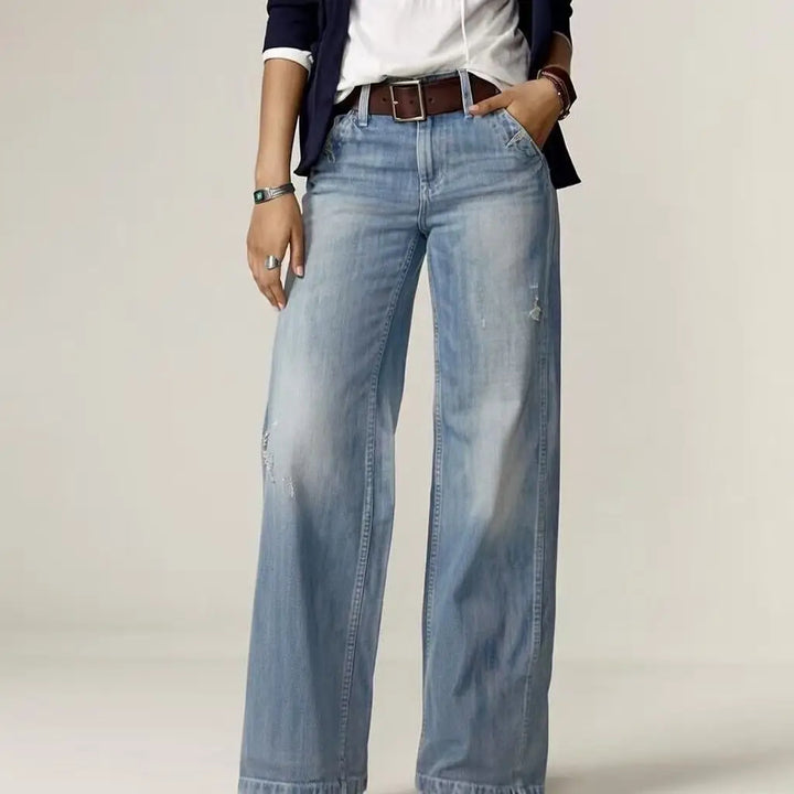 Quinn | Women's Stylish Vintage-Wash Wide-Leg Pants