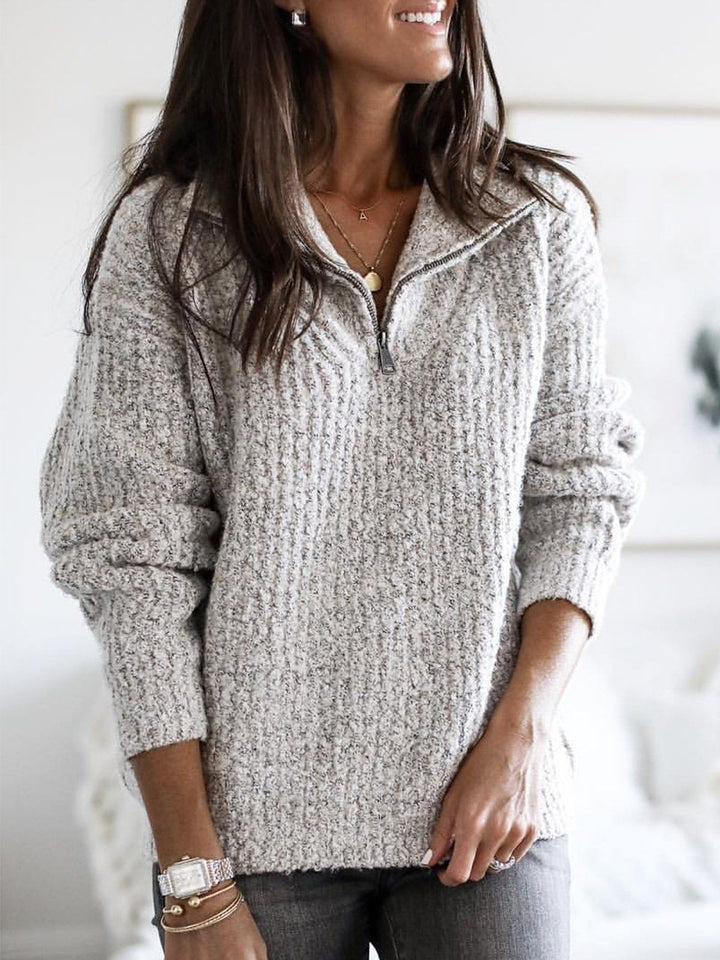 Willa | Women's Casual Zip-Up Knit Sweater