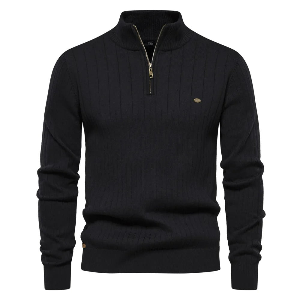 Louis | Men's Elegant Quarter-Zip Knit Sweater