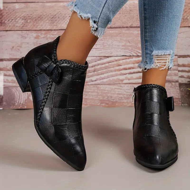 Olivia | Women's Chunky Heel Side-Zip Ankle Boots