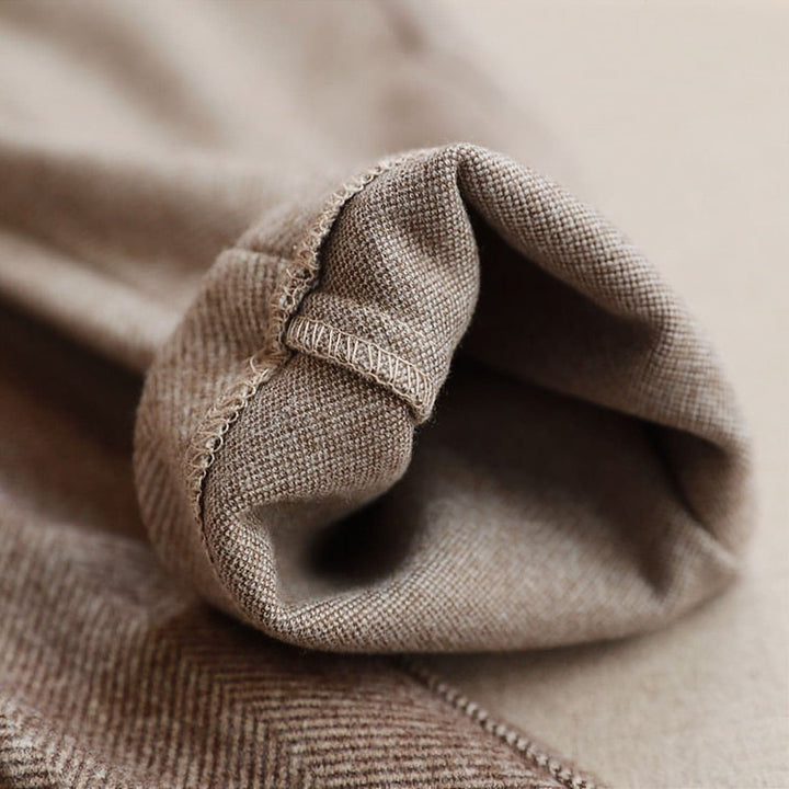 Elton | Men's Tailored Herringbone Wool Trousers