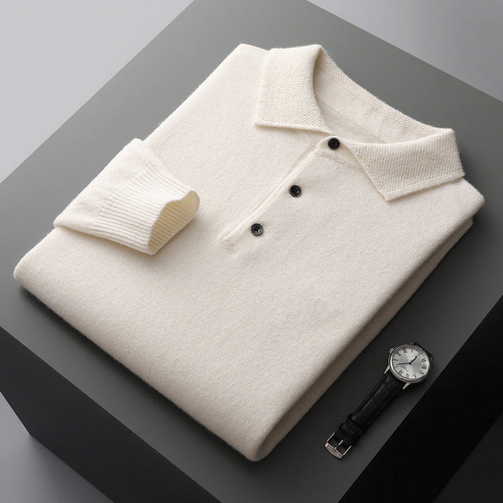 Richard | Men's Premium Long Sleeves Knit Polo Shirt