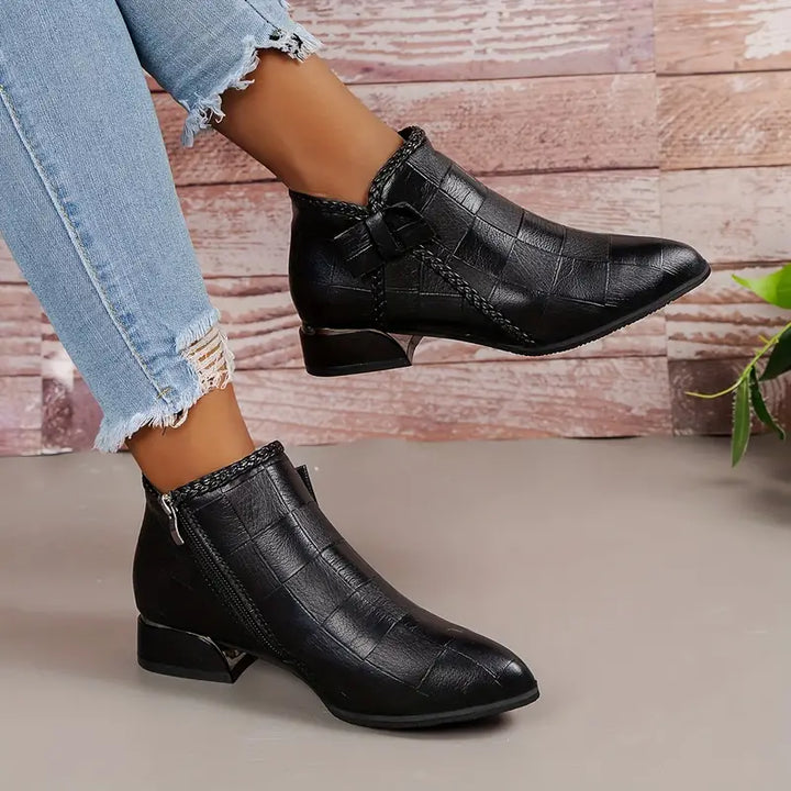Olivia | Women's Chunky Heel Side-Zip Ankle Boots