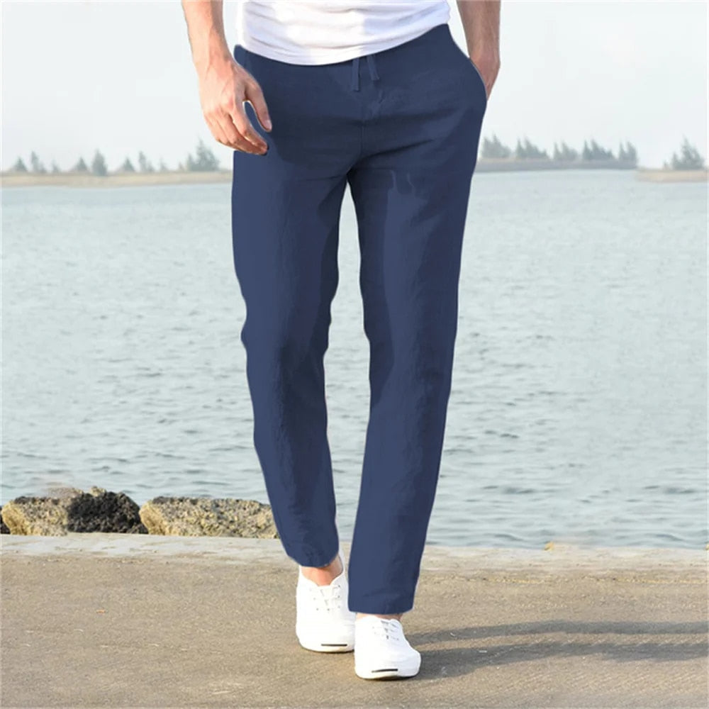 Everette | Men's Linen Drawstring Trousers with Pockets