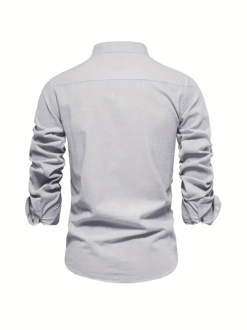 Henry | Men's Mandarin Collar Button-Down Shirt