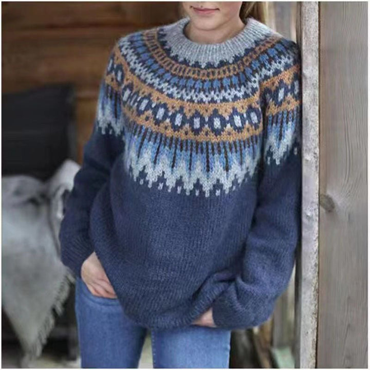 Ingrid | Women's Nordic Pattern Chunky Knit Sweater