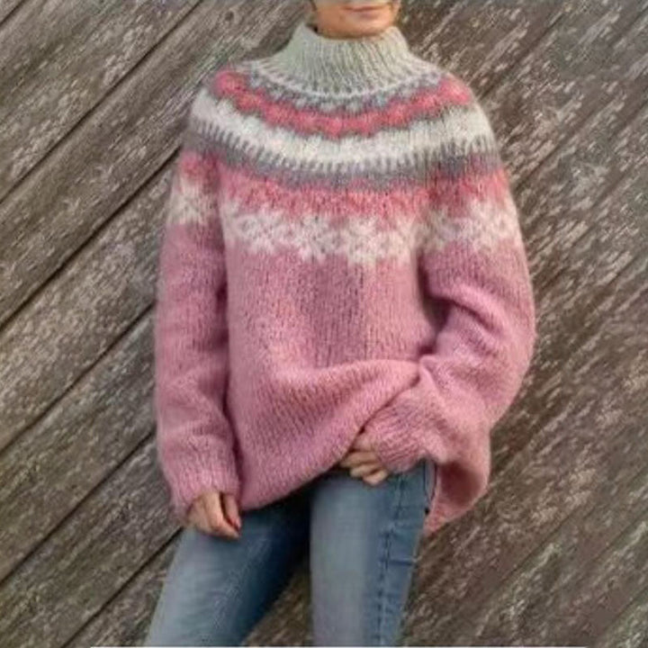 Ingrid | Women's Nordic Pattern Chunky Knit Sweater