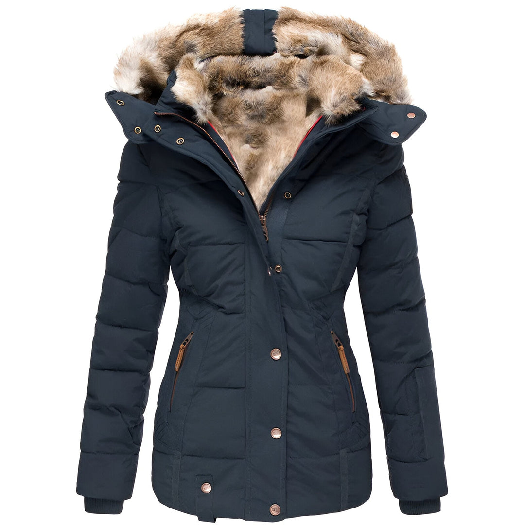 Sage | Women’s Faux Fur Hood Slim Puffer Jacket