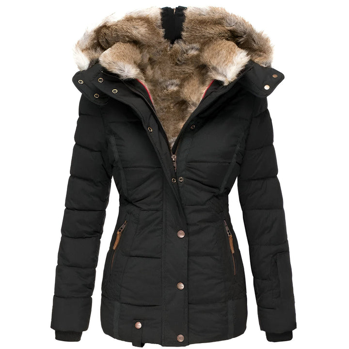 Sage | Women’s Faux Fur Hood Slim Puffer Jacket