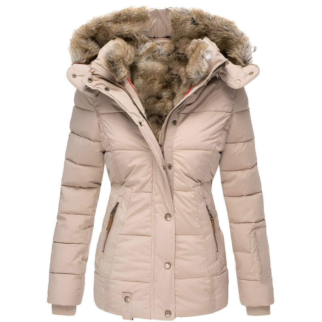 Sage | Women’s Faux Fur Hood Slim Puffer Jacket