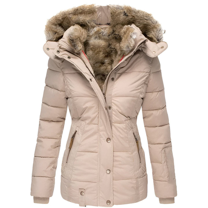 Sage | Women’s Faux Fur Hood Slim Puffer Jacket