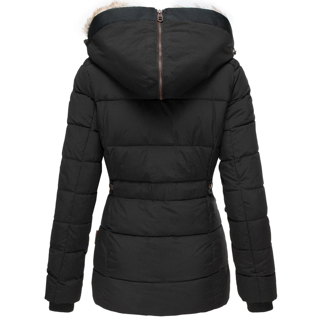 Sage | Women’s Faux Fur Hood Slim Puffer Jacket